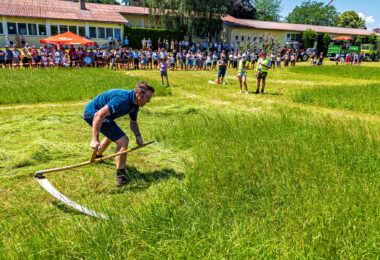 Deutsche Meisterschaft im Handmähen in Neubeuern