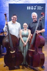 Claus Freudenstein mit Gastgeber Rogelio Franco Vivanco und Pianistin Natalia Rangel Lara beim Solokonzert in Guadalajara.
