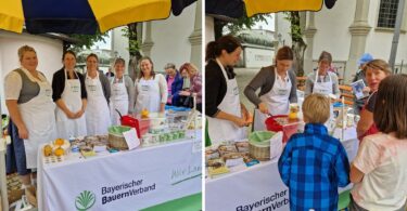 Archivbild einer Milchaktion der Wildenwarter Landfrauen am Priener Marktplatz – Archivbild einer Milchaktion der Wildenwarter Landfrauen am Priener Marktplatz