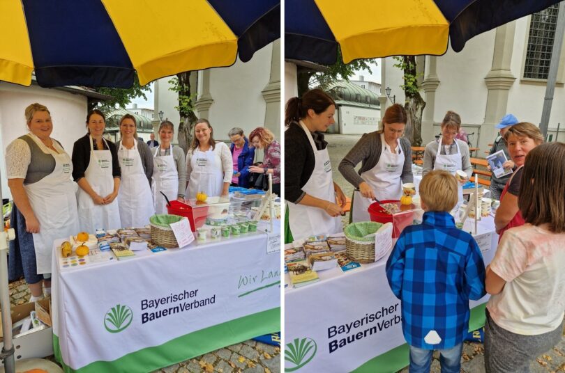 Archivbild einer Milchaktion der Wildenwarter Landfrauen am Priener Marktplatz – Archivbild einer Milchaktion der Wildenwarter Landfrauen am Priener Marktplatz