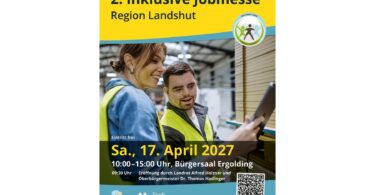 Plakat zur 2. Inklusiven Jobmesse am 17. April 2027 im Ergoldinger Bürgersaal