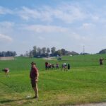 Auf der Hilgerwiese: Teilnehmer beim Hufeisenschmeißen.