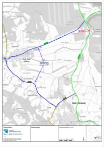 Umleitungsplan für die Sperrung der St 2089 über Au b. Bad Aibling.