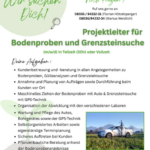 Stellenausschreibung: Projektleiter für Bodenproben und Grenzsteinsuche.