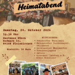 Flyer zum Heimatabend des Trachtenvereins D'Holzlandler Pleiskirchen.