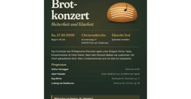 Plakat zum Brotzeitkonzert „Heiterkeit und Klarheit“ am 17. Oktober in der Christuskirche Prien