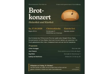 Plakat zum Brotzeitkonzert „Heiterkeit und Klarheit“ am 17. Oktober in der Christuskirche Prien