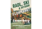 Plakat zum Radl-, Ski- und Outdoor-Flohmarkt am Samerberg am 10. Oktober auf dem Hochriesbahn-Parkplatz