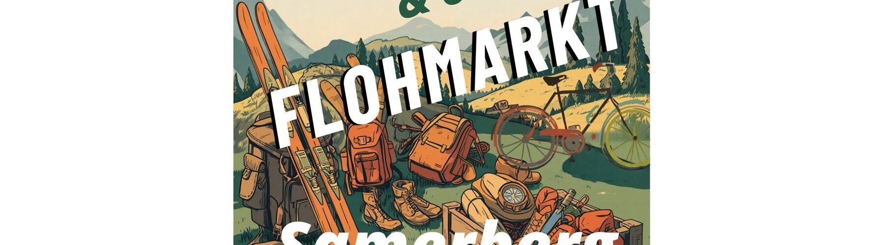 Plakat zum Radl-, Ski- und Outdoor-Flohmarkt am Samerberg am 10. Oktober auf dem Hochriesbahn-Parkplatz