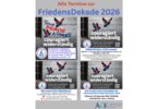 Plakat zur Ökumenischen FriedensDekade 2026 mit dem Motto couragiert widerständig
