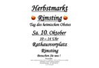 Plakat zum Herbstmarkt Rimsting: Tag des heimischen Obstes am 10. Oktober, 10 bis 14 Uhr
