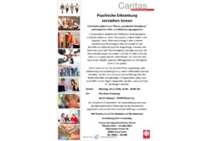 Aushang mit Einladung zum Informationsabend "Psychische Erkrankung verstehen lernen" am 10. November in Riedering